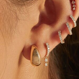 EF Collection 14k Yellow Gold Dome Huggies